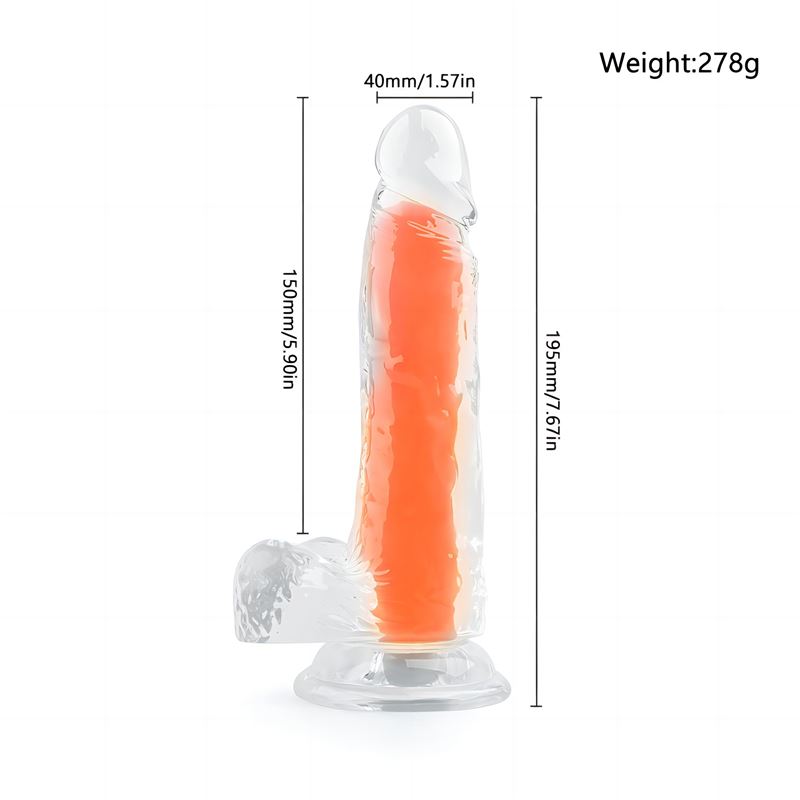 Dildo Neonflux Orange - Brilla En La Oscuridad - Imagen 4