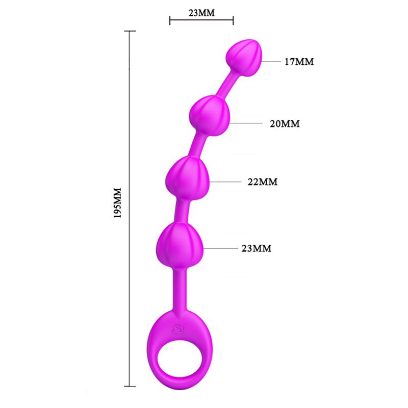 Varita Anal Silicona Flexible Beeds 19,5Cm X 2,3Cm - Imagen 7