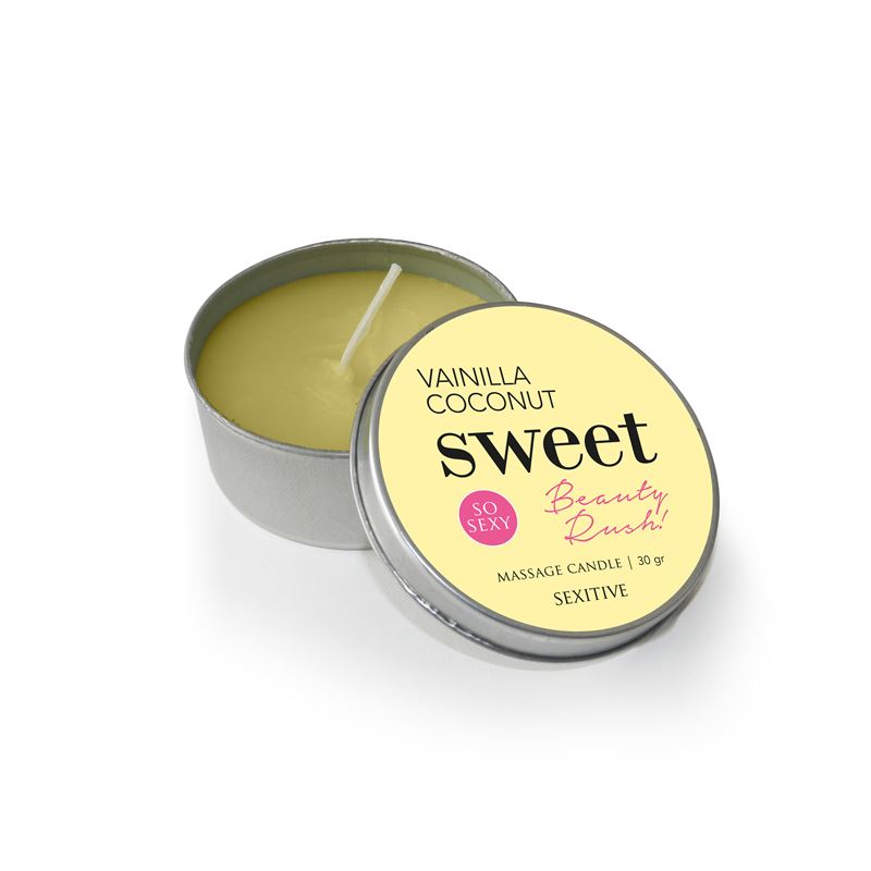 Massage Candle Sweet Beauty Rush - Vainilla Coconut - 30 Gr - - Imagen 4