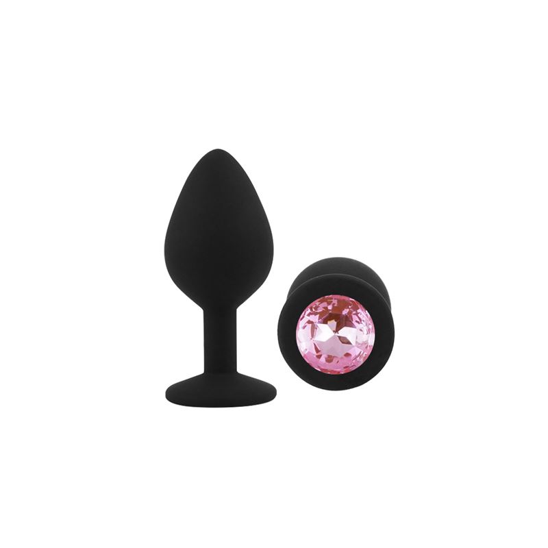 Anal Plug Gemmo Silicone Medium Black Plug - Pink Diamond - Imagen 2