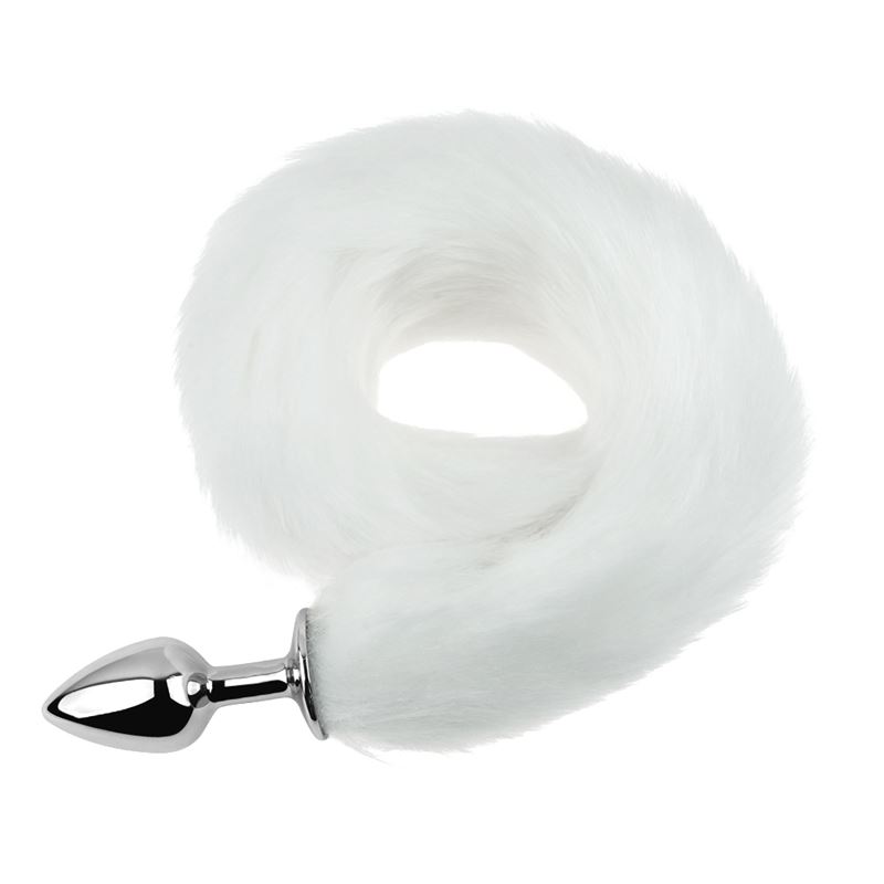 Anal Plug Tail Metal Small White - Imagen 2