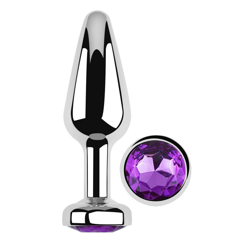 Anal Plug Titan Metal Medium Dark Purple - Imagen 2