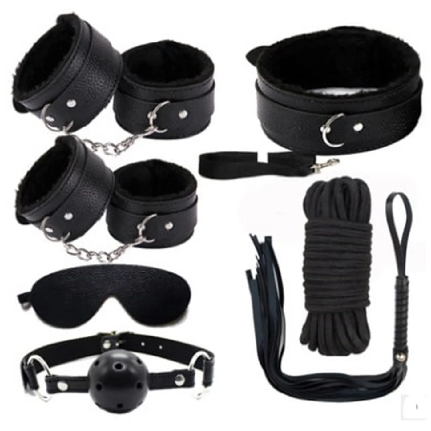 ***Kit Bondage 7 Piezas Negro - Imagen 8